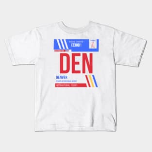 Denver (DEN) Airport Code Baggage Tag Kids T-Shirt